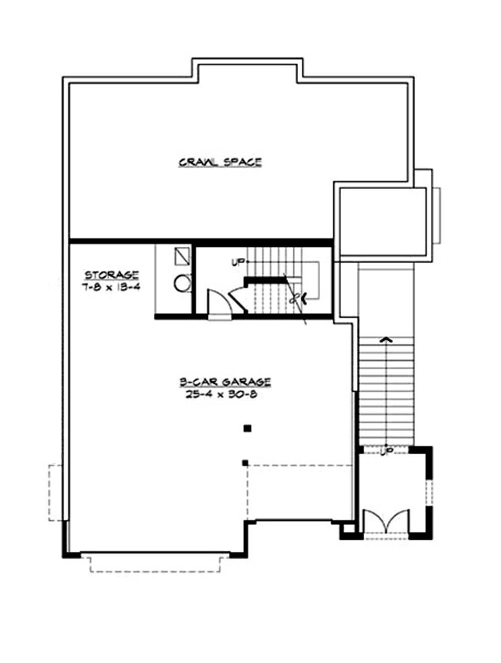 Floor Plan Basement of Ranch Plan #115-1413
